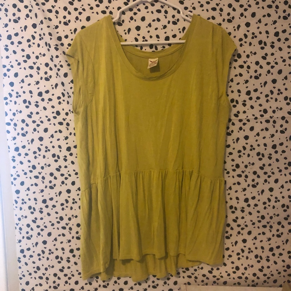 yellow faded glory peplum shirt